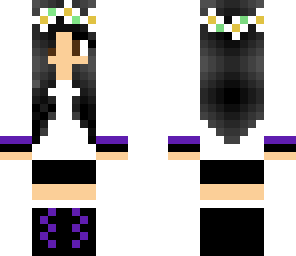 black hair purple girl