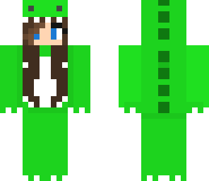 green dino with chin face