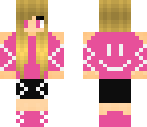 please follow edited pink smiley face girl