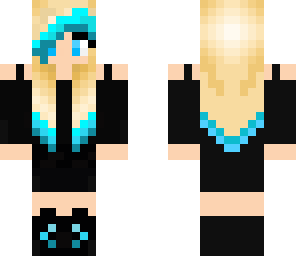 blonde girl with blue tips 1