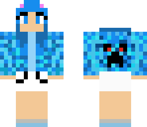 blue creeper girl panda girl