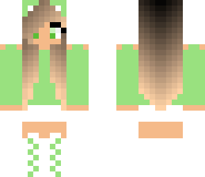 green and white wolf girl