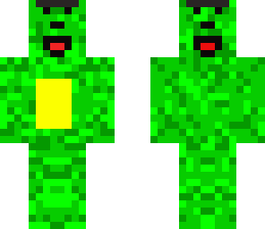 creeperskin mit gesicht und gelbem viereck