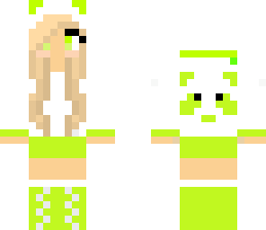 bright lime green panda girl