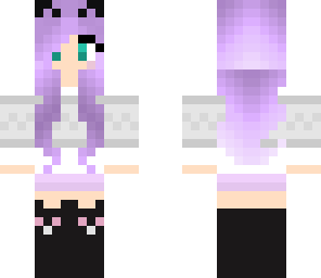 cat knee highs w lilac hair