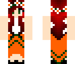 orange and green dress girl