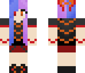 red orange blue purple girl