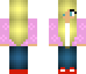 girl with pink sweater