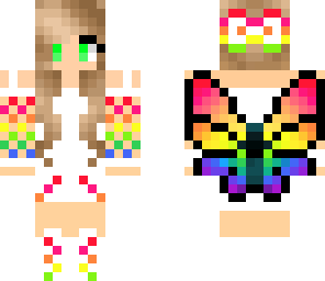 rainbow butterfly girl