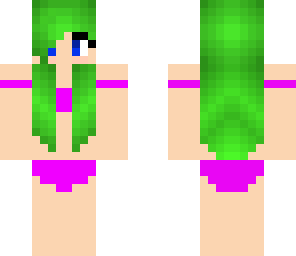 green hair beach girl