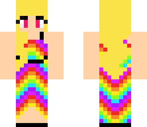 girl in rainbow dress