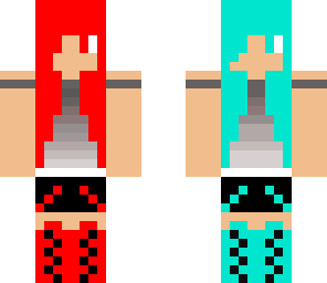 double girl blue and red