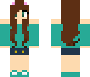 edited teal kitty girl