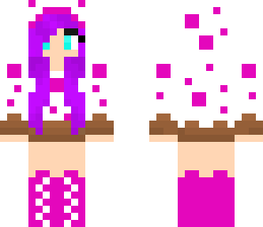 cake skin with purple hair