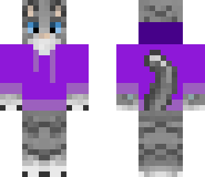 cat with purple hoodie