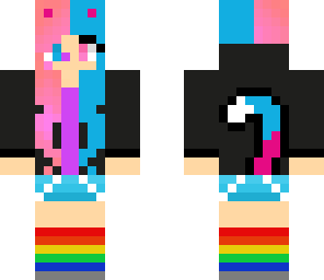 rainbow cotten candy nyan cat girl