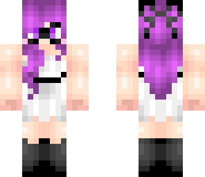 purple hair girl with glasses