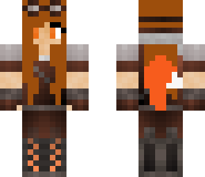 fire steampunk wolf girl