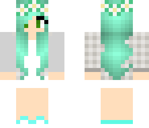 flowercrowned mint haired girl