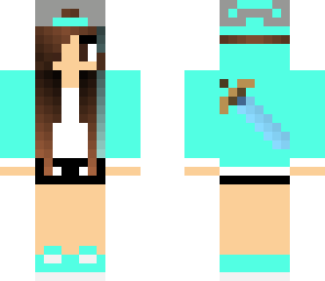 aqua hoodie with sword