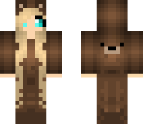 cute bear girl with long hair