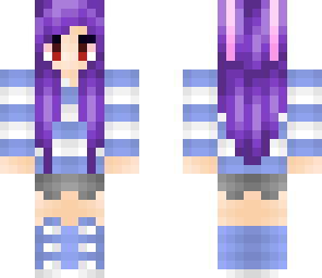 blue and purple bunny girl