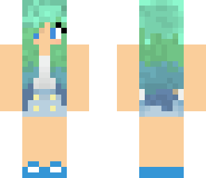 ombre blue green girl
