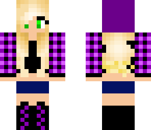 girl wearing purple flannel