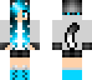 blue cat girl
