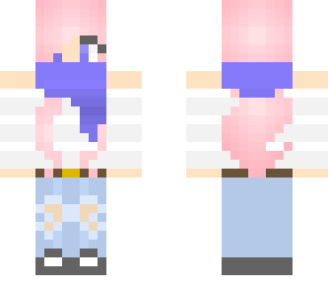 pink haired girl with scarf 