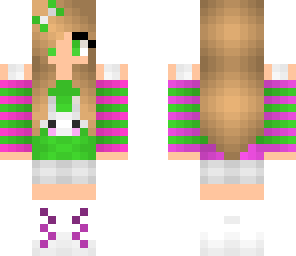 purple and green bunny girl