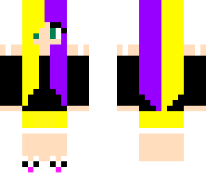purple and yellow haired girl