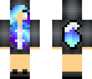 neon blue wolf girl