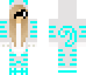 blue nerdy cat girl