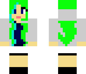 average green haired girl