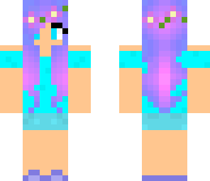 blue purple pink girl