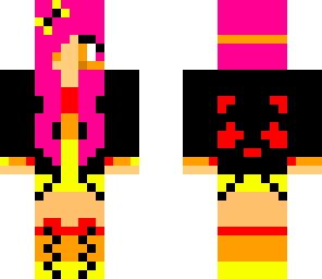 pink haired black coat girl