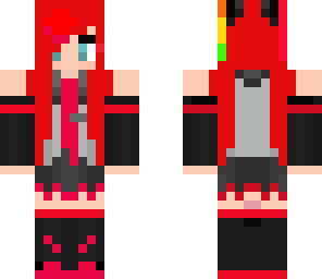 red haired hatsune miku