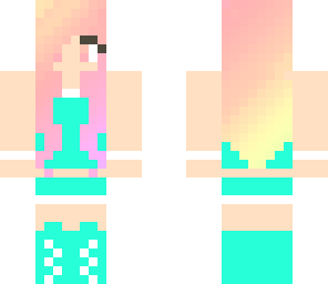 happy pink and blue girl