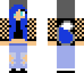 ten likes plz blue wolf girl with hoodie