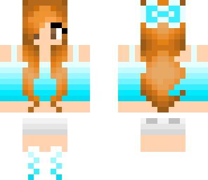 cute girl with different tones of blue
