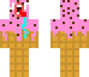 derp strawberry icecream cone with chocolate chips