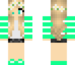 blonde mint green girl