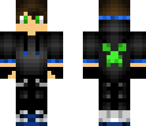 blue and green creeper hoodie