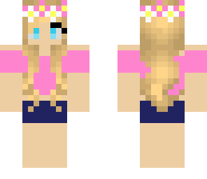 pink and white flower girl
