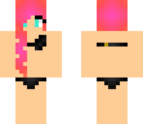 pink to red bikini girl