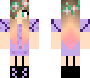 flower crown girl with purple dress