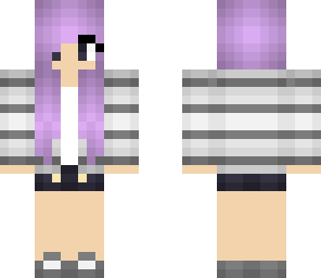 violet hair n' a gold bow