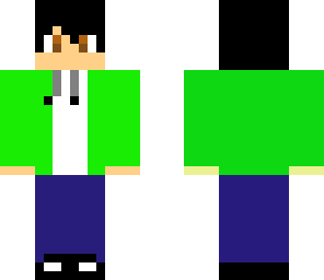 green and blue boy