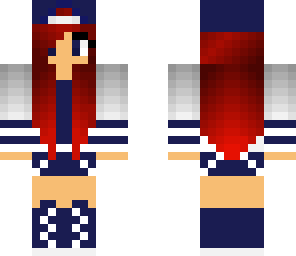 red haired dark blue tomboy